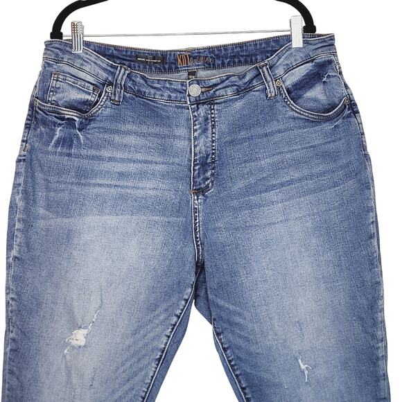 Kut from the Kloth Abigail Crop Straight Leg Raw Hem Denim jeans Size 18W - Picture 4 of 11